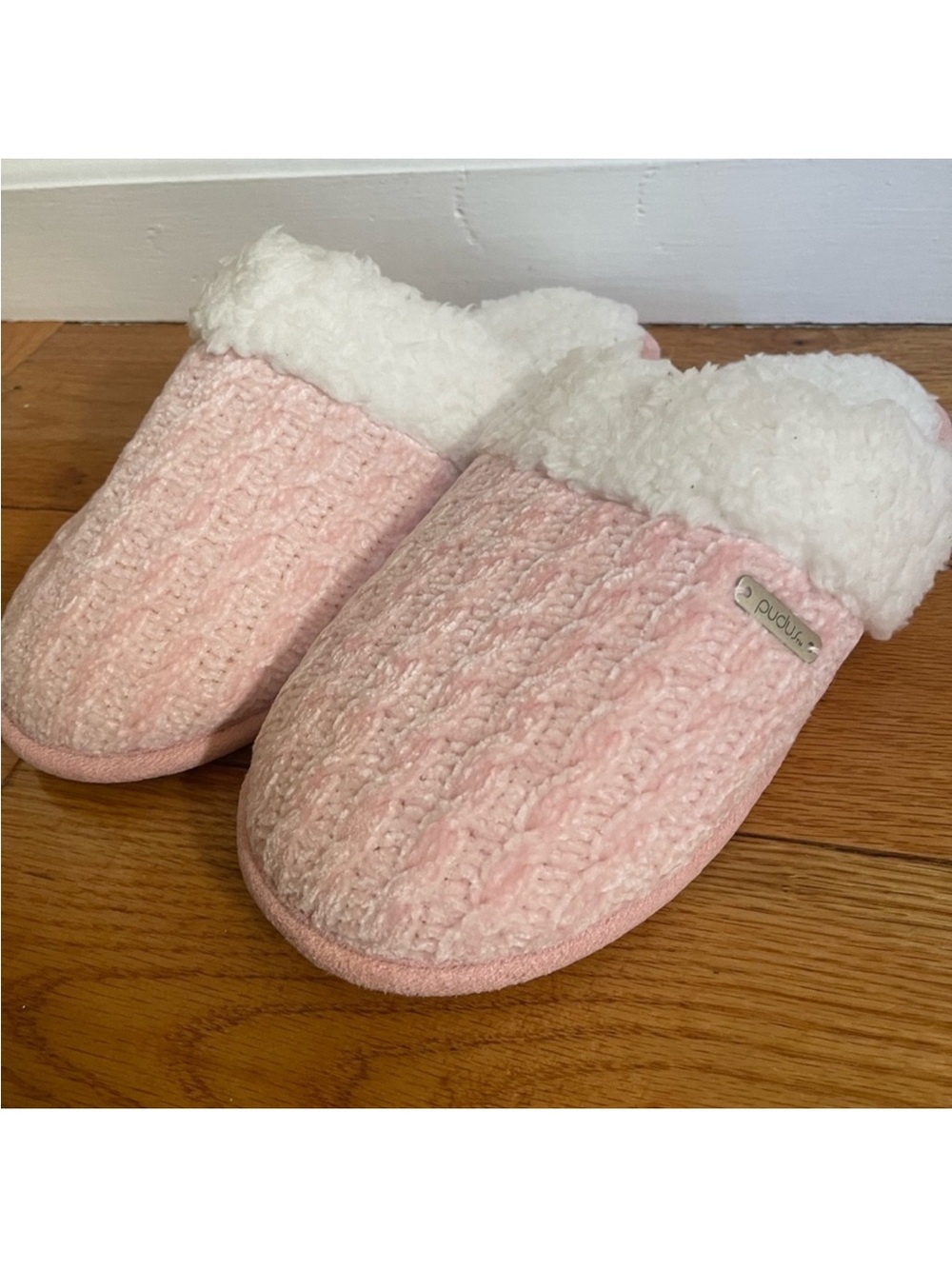 Baby Pink Chenille Creekside Slide Slippers